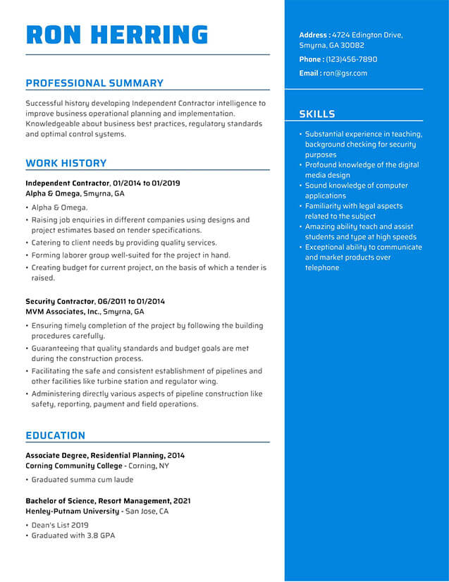 Modern Impactful Blue Resume Template
