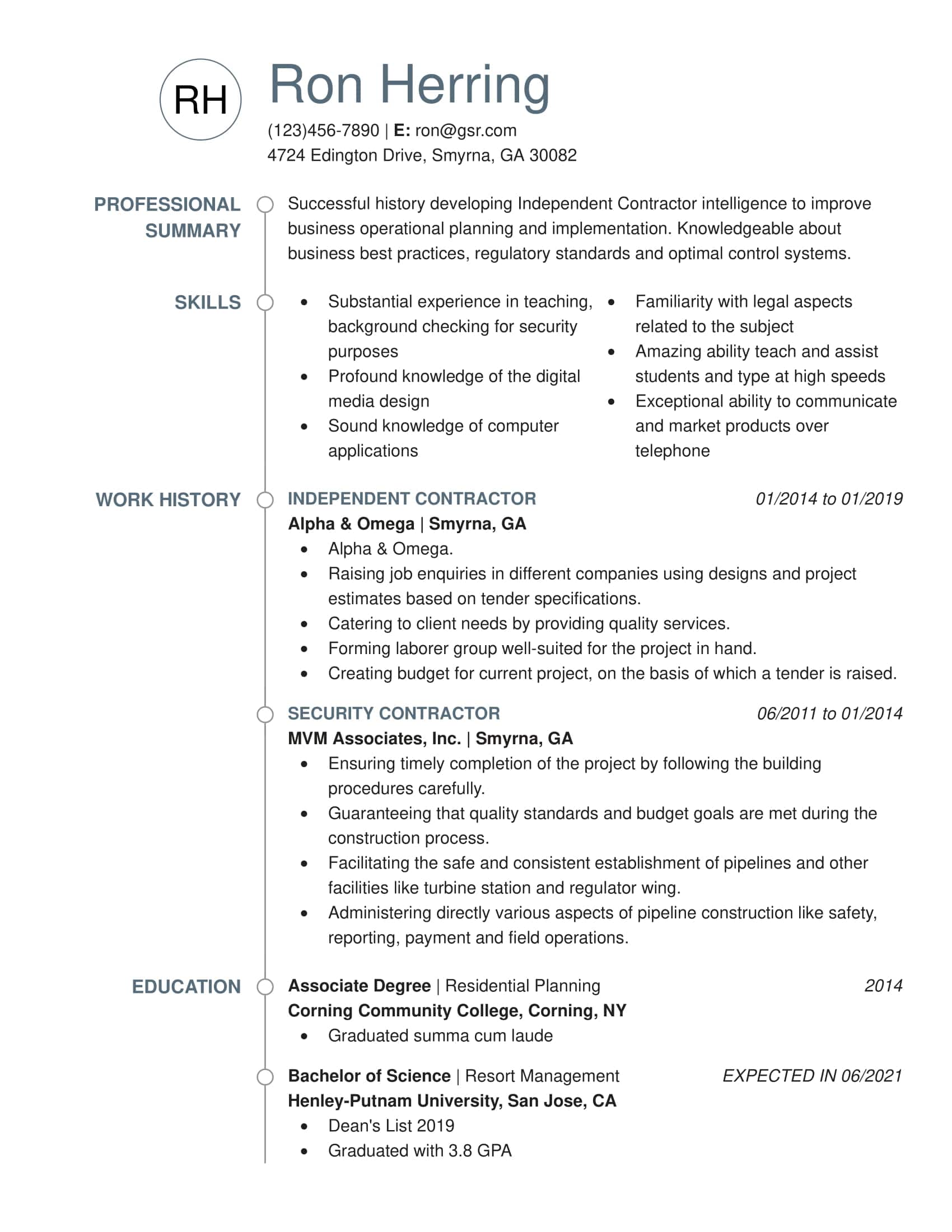 Professional Standout Gray Resume Template